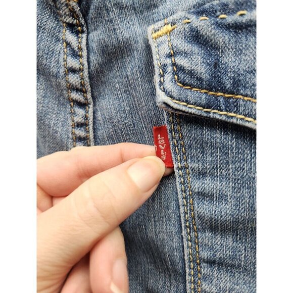 Levis Womens Denim Mid-Length Jeans Shorts Blue Casual Wear - Picture 3 of 9